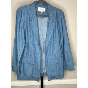 Liverpool Los Angeles Chambray Boyfriend Blazer Blue Lightweight NWT Small
